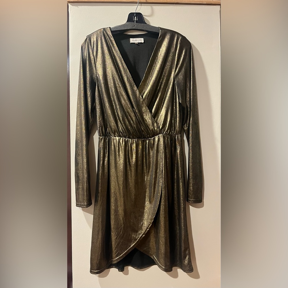 Sugarlips Gold Long Sleeve Dress